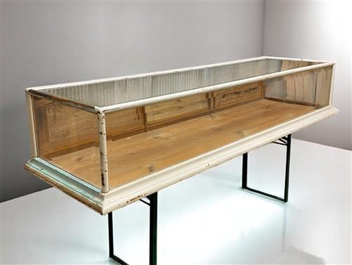 Home & Living > Home Decor > Seasonal Decor - Wood Framed Bevel Glass Case, Vintage Store Countertop Showcase, Collector C...
