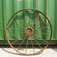 2 Cast Iron Implement Wheels, Wagon Wheel, Tractor Steel Rims, Industrial Age A