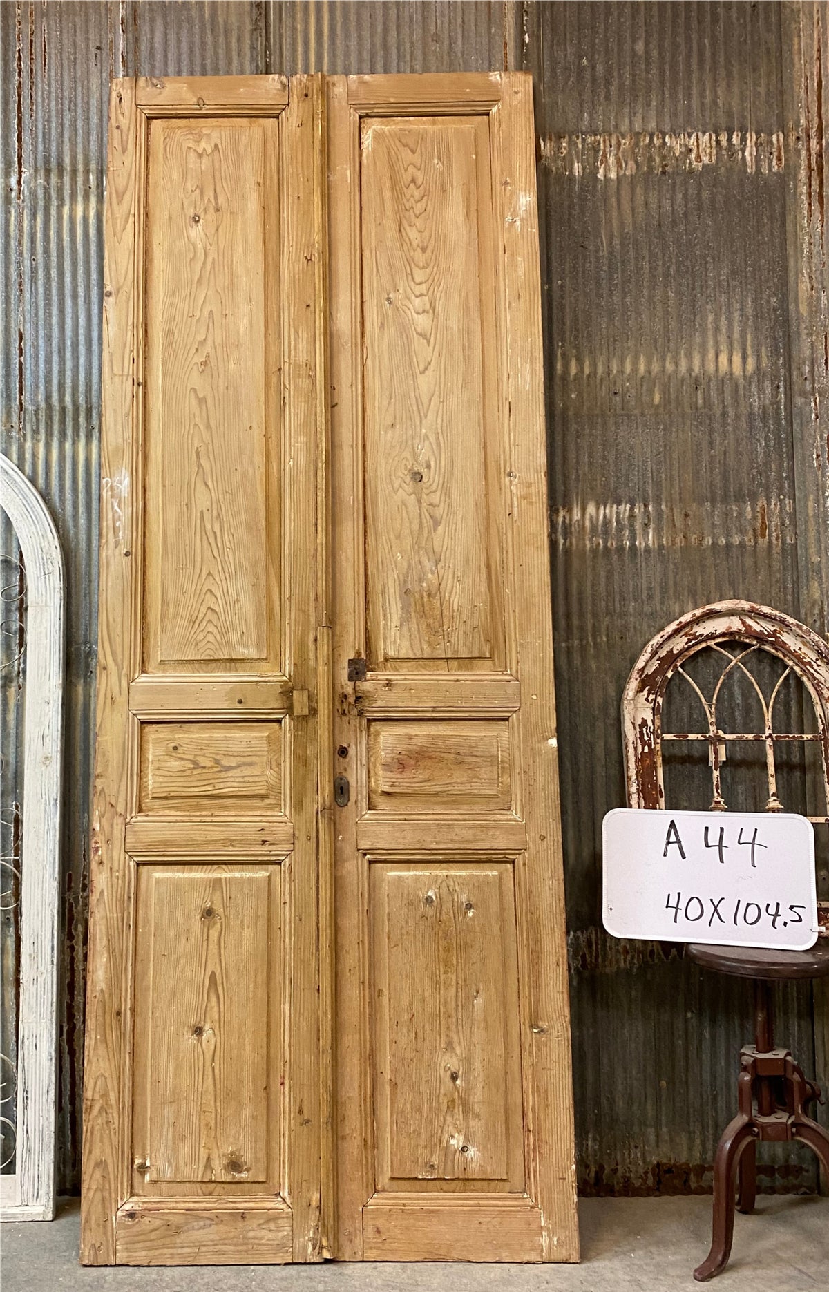 Antique French Double Doors (40x104.5) Raised Panel European Reclaimed Doors A44