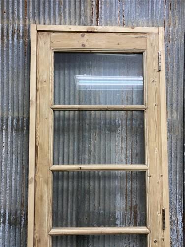 Antique French Single Door (27x92.5) Glass Pane Door with Jamb, Encased Door T23