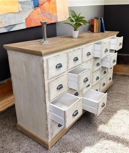 Home & Living > Furniture - 24 Drawer White Apothecary Cabinet Store Cabinet Store Display Pharmacy Cupboard by The Old Gr...