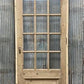 Antique French Single Door (33x92.5) Glass Pane Door with Jamb, Encased Door T32