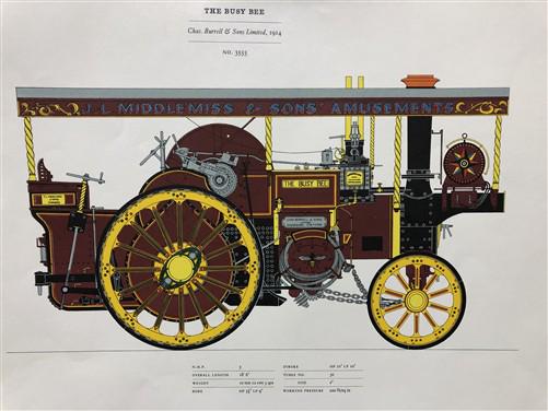 Art & Collectibles > Prints - Stanley Paine, The Busy Bee, 17.5x14 Traction Engine Steam Engine Art Print A by The Old Gra...