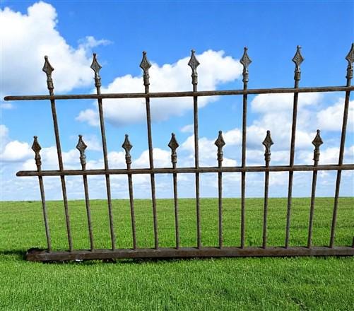 Home & Living > Outdoor & Gardening > Garden Decoration > Yard Art - Wrought Iron Vintage Fence Panel (88.5x43) Architectu...