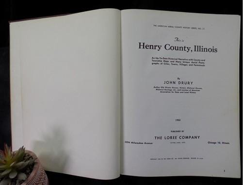 Books, Movies & Music > Books > History Books - 1955 Henry County Illinois Midwest History, Plat Maps, Aerial Homestead Ph...