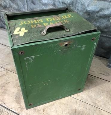 Home & Living > Storage & Organization > Cabinets & Food Storage - John Deere Metal Filing Cabinet File, Vintage Storage,...