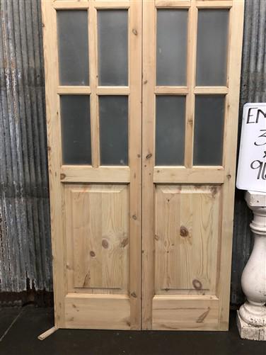 French Double Door (36x96.5) 8 Pane Frosted Glass Door European Styled EM53
