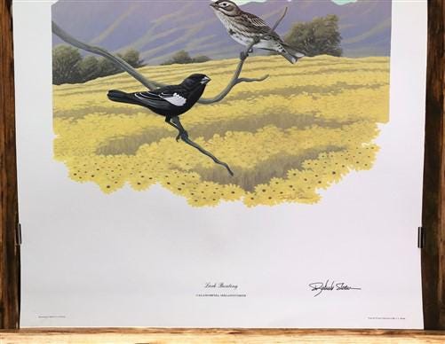 Art & Collectibles > Prints > Lithographs - Richard Sloan, Lark Bunting, Signed Print, 28x22, Wade Collection, Plate 42 by...