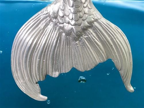 Home & Living > Outdoor & Gardening > Garden Decoration > Outdoor Statues - Mermaid Statue, Bench Sitter, Large Aluminum,...
