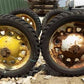 Toys & Games > Toys > Push & Pull Toys > Wagons - 4 Vintage Metal Baby Buggy Wheels Pedal Car Garden Cart Pumpkin Wagon A5...