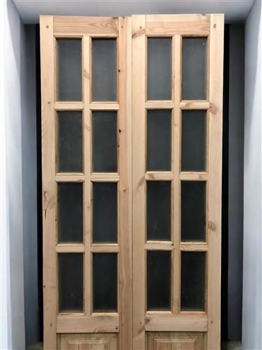 French Double Door (30.5x80.5) 8 Pane Frosted Glass Door European Styled EM42
