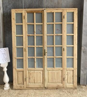 Antique French Double Doors (71x88) Frosted Glass European SideLite Jamb C3