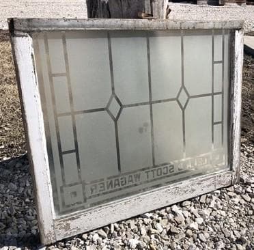 Home & Living > Home Improvement > Windows - Etched Frosted Clear Glass Vintage Church Window, Architectural Art Glass, G...