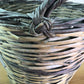 Home & Living > Storage & Organization > Baskets - Round Wicker Basket, Vintage German Woven Rattan Basket, Storage Organi...