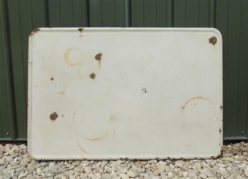 Home & Living > Furniture - White Porcelain Vintage Table Top Panel, Kitchen Cupboard Hoosier Enamel A26 by The Old Grainery