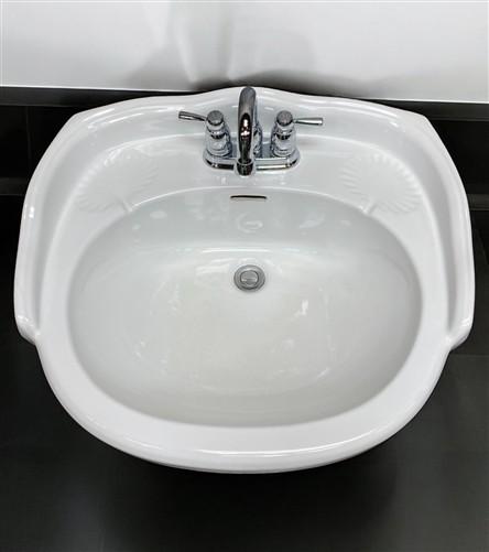 Porcelain Pedestal Sink, Vintage White Bathroom Sink, Architectural Salvage, A