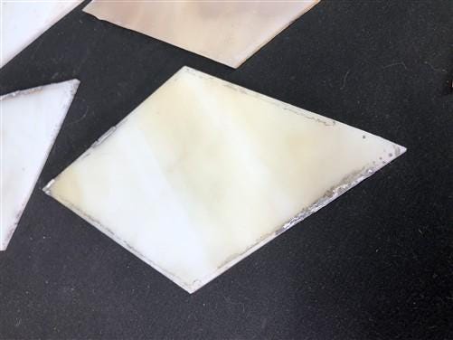 10 Stained Slag Glass Diamond Panes, Reclaimed Church Window Art Glass Pieces F