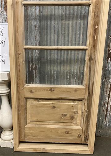 Antique French Single Door (27x91.5) Glass Pane Door with Jamb, Encased Door T28
