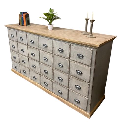 Home & Living > Furniture - 24 Drawer Gray Apothecary Cabinet, Store Cabinet Store Display Pharmacy Cupboard by The Old Gr...