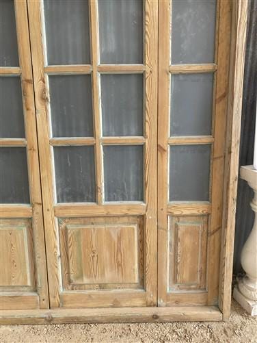 Antique French Double Doors (71x88) Frosted Glass European SideLite Jamb C10