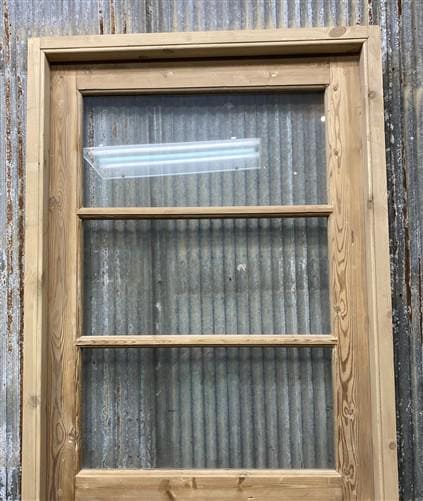 Antique French Single Door (32x92.5) Glass Pane Door with Jamb, Encased Door T38