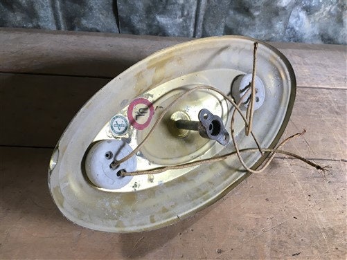 2 Lamp Ceiling Flush Mount Light Fixture, Vintage John Virden Value Lighting