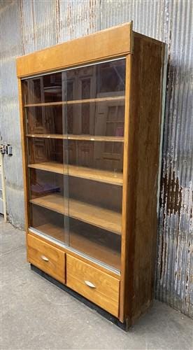 Home & Living > Furniture > Dining Room Furniture > Buffets & China Cabinets - 2 Sliding Door Display Cabinet, Vintage Dis...