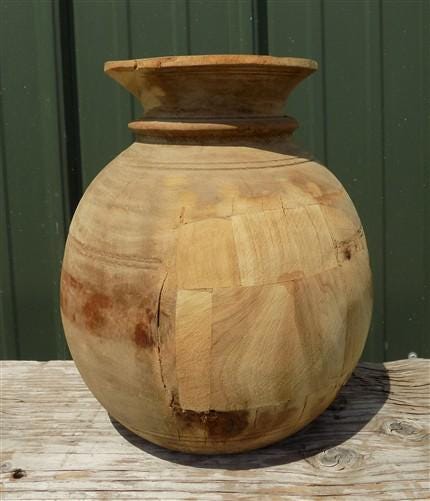 Home & Living > Home Decor > Home Accents > Vases - Water Jug, Wood Pot, Wood Vase, Rustic Planter, Modern Farmhouse, Euro...