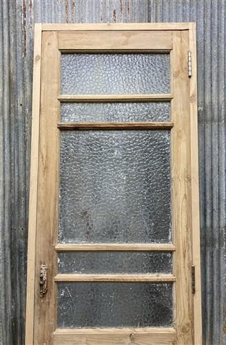 Antique French Single Door(25x83.5) Glass Pane Door with Jamb, Encased Door T22