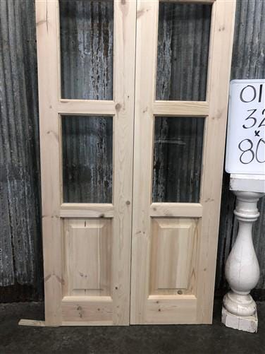 Arched French Double Doors (32x80.5) 3 Pane Glass European Styled Doors O15