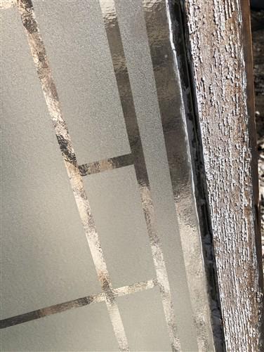 Home & Living > Home Improvement > Windows - Etched Frosted Clear Glass Vintage Church Window, Architectural Art Glass, H...