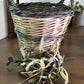 Home & Living > Storage & Organization > Baskets - Round Wicker Basket, Vintage German Woven Rattan Basket, Storage Organi...