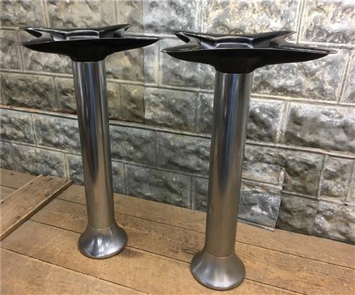 Table Leg - 2 Chrome Display Stands, Table Leg Base, Slot Machine, Country Store Vintage d by The Old Grainery (chrome, ch...