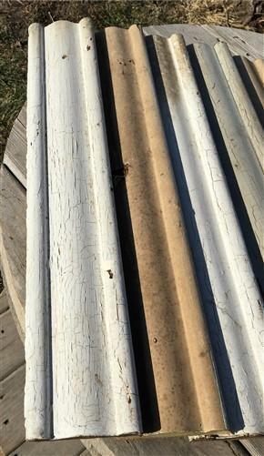 7 Fluted Wood Trim Pieces, Architectural Salvage, Reclaimed Wood Baseboard d,