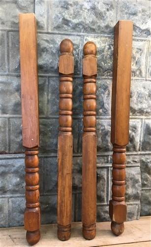 Table Leg - 4 Wood Table Legs, Harvest Folk Art, Architecture Salvage, Vintage Furniture a8, by The Old Grainery (Brown, f...