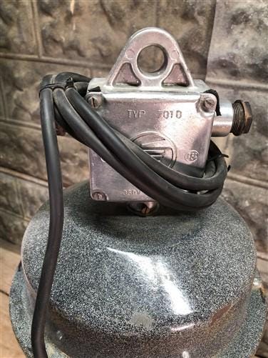 1950s Czech Factory Rewired Lamp, Elektrosvit Industrial Machine