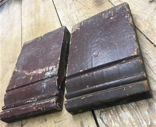 Plinth Block - Pair Plinth Block, Wood Molding, Architectural Salvage, Antique Chippy Paint X, by The Old Grainery (antiqu...