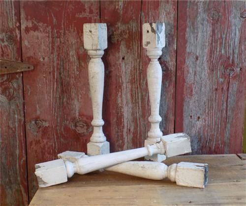 Balusters - 4 White Wood Balusters Reclaimed Spindles Porch Post House Trim A7 by The Old Grainery (Architectural, Candle...