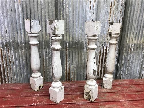 Balusters - 4 White Wood Balusters Reclaimed Spindles Porch Post House Trim A40 by The Old Grainery (Architectural, Candle...