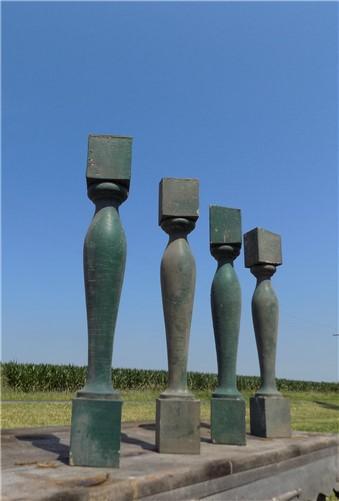 Balusters - 4 Vintage Green Wood Balusters, Reclaimed Spindles, Architectural Salvage, A15 by The Old Grainery (Architectu...