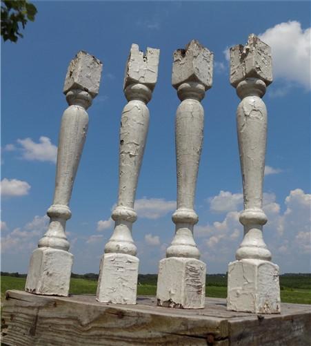 Balusters - 4 White Wood Balusters Reclaimed Spindles Porch Post House Trim A37 by The Old Grainery (Architectural, Carpen...