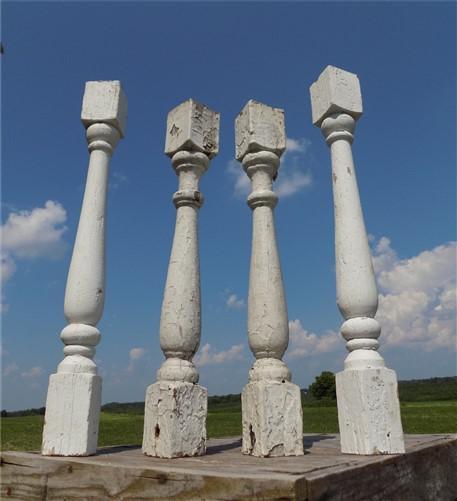 Balusters - 4 White Wood Balusters Reclaimed Spindles Porch Post House Trim A39 by The Old Grainery (Architectural, Carpen...