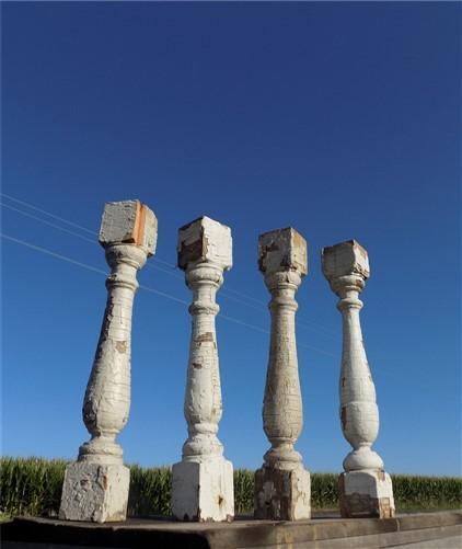 Balusters - 4 White Wood Balusters Reclaimed Spindles Porch Post House Trim A28 by The Old Grainery (Architectural, Carpen...