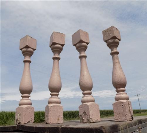 Balusters - 4 Vintage Wood Balusters, Salvaged Spindles, Chippy Paint Porch Posts B by The Old Grainery (Architectural, Ca...