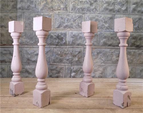 Balusters - 4 Vintage Wood Balusters, Salvaged Spindles, Chippy Paint Porch Posts D by The Old Grainery (Architectural, Ca...