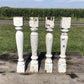 4 Balusters White Vintage Wood, Architectural Salvage, Porch Post House Trim A44