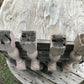 4 Vintage Wood Balusters, Salvaged Spindles, Chippy Paint Porch Posts i