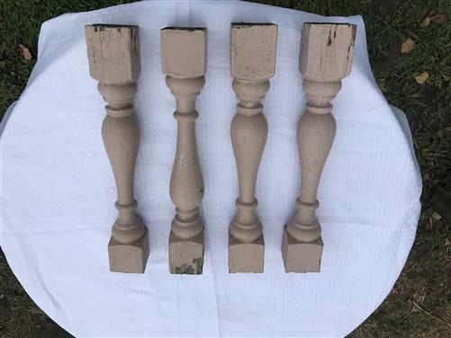 4 Balusters Painted Wood Architectural Salvage Spindles Porch Post House Trim J,