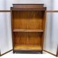 Antique Glass Front Display Cabinet, Double Door Wood Curio Bookcase Showcase
