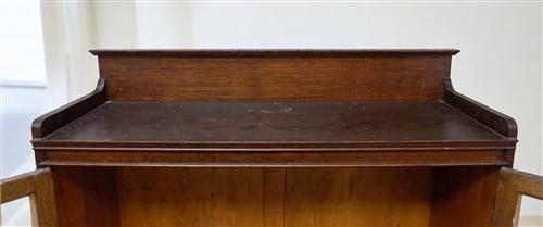 Antique Glass Front Display Cabinet, Double Door Wood Curio Bookcase Showcase